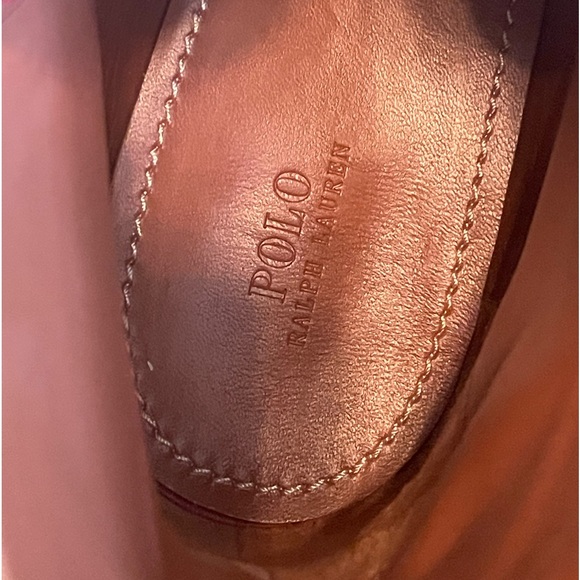 POLO RALPH LAUREN Tan Suede Leather “Delaney” Ankle Boots Rare Woman’s 11B NEW!! - Picture 5 of 13